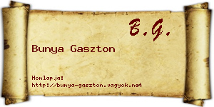 Bunya Gaszton névjegykártya